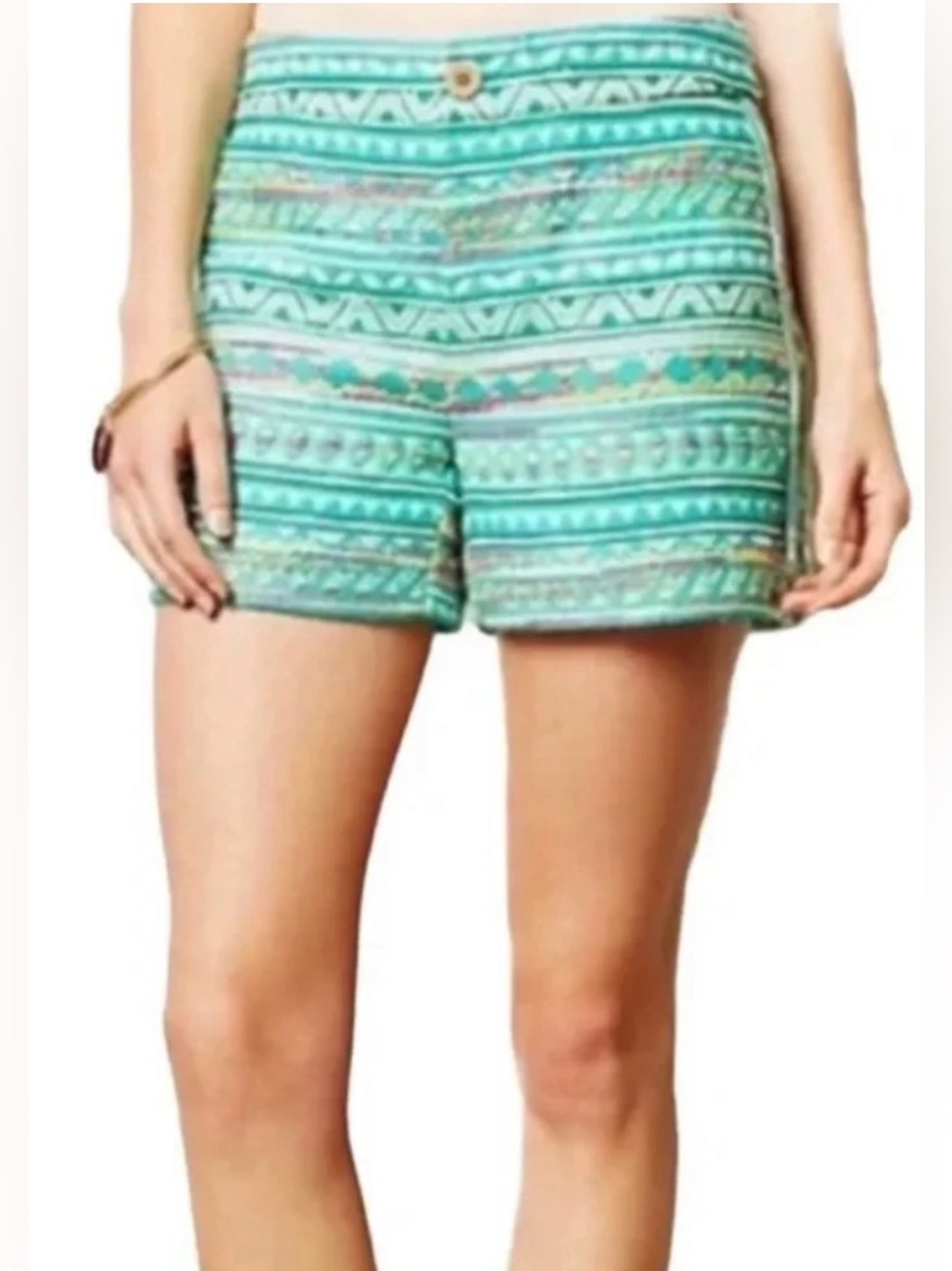 elevenses Aqua Striped Patterned Women's Shorts